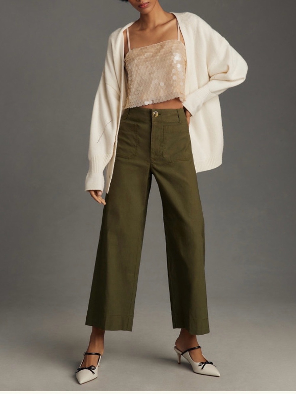 Marc by Anthropologie Colette Cropped Wide-Leg Pants